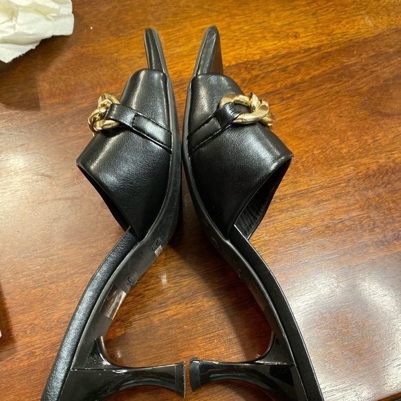 Anne Michelle black square toe kitten heels size 6.5 - Picture 3 of 8